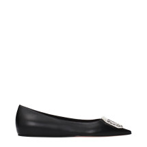 [Amina Muaddi] Flat shoes SS25 CAMELIAFLATNAPPABLACK