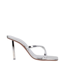 [Amina Muaddi] Sandals SS25 ADRIANASLIPPERMIRRORSILVER