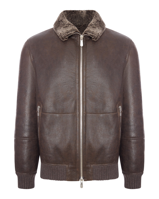 [Brunello Cucinelli] Mouton jacket FW26 MPMTR1737C9871 MORO