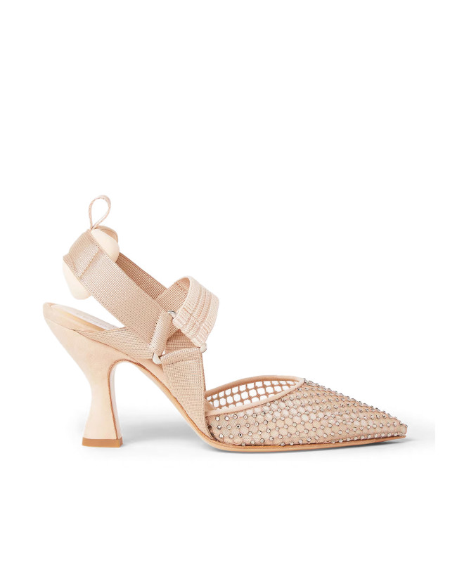 [Fendi] Slingback FW26 8J9243B18MF1XJX ROSE NUDE BLACK DIAMON