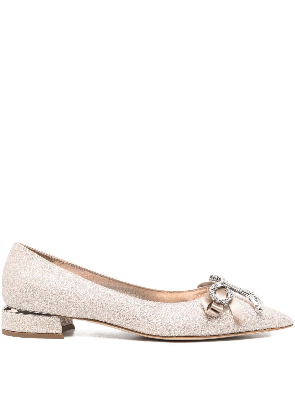 JIMMY CHOO AURIAFLAT HGQLIGHTSOFTGOLD/CRYSTAL