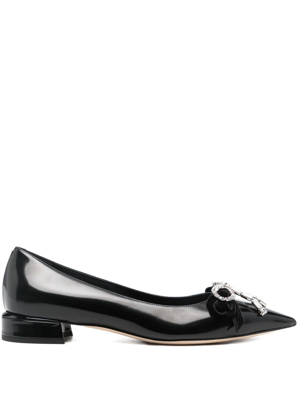 JIMMY CHOO AURIAFLAT BSVBLACK/CRYSTAL