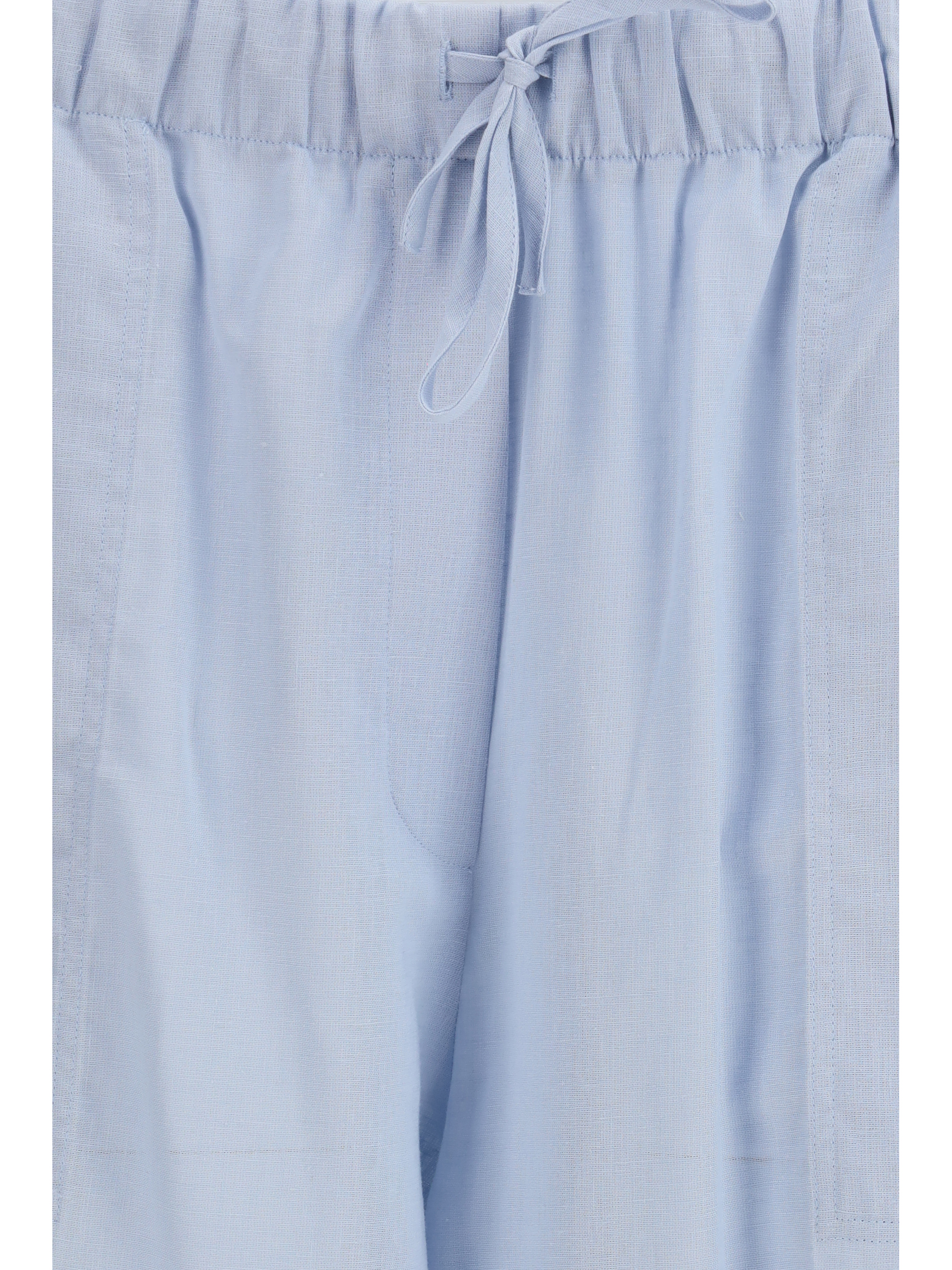 Cotton and linen blend palazzo Pants