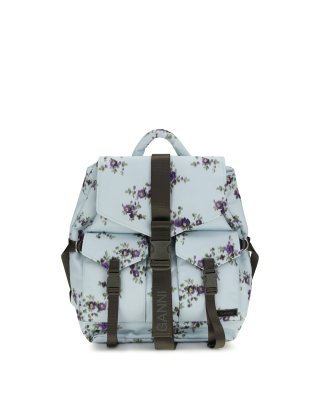 Re-tech Nylon Backpack with floral pattern