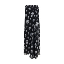 Draped long skull Skirt