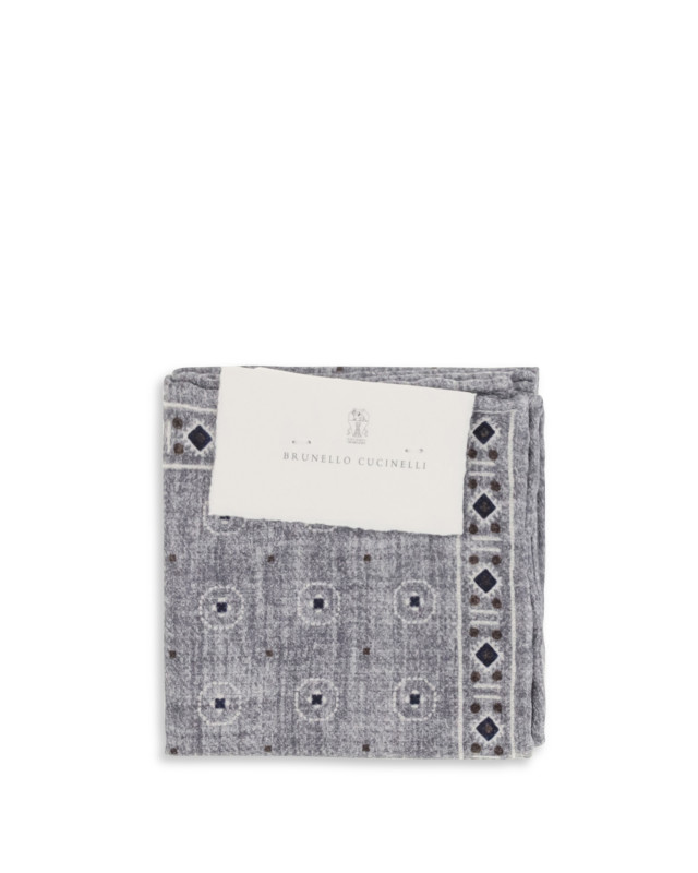 Ethnic-patterned silk Pocket Square