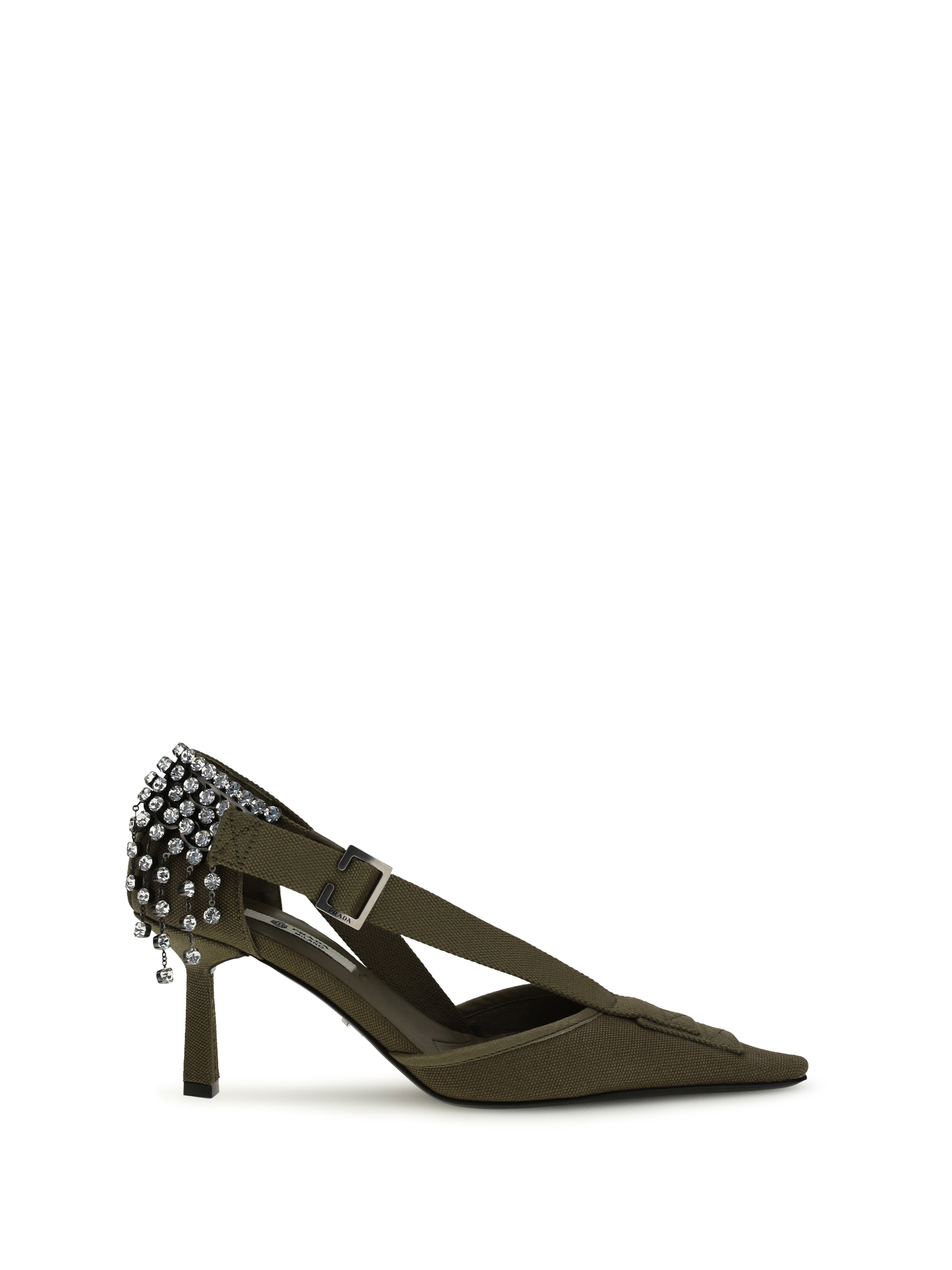 Canvas Pumps with crystals