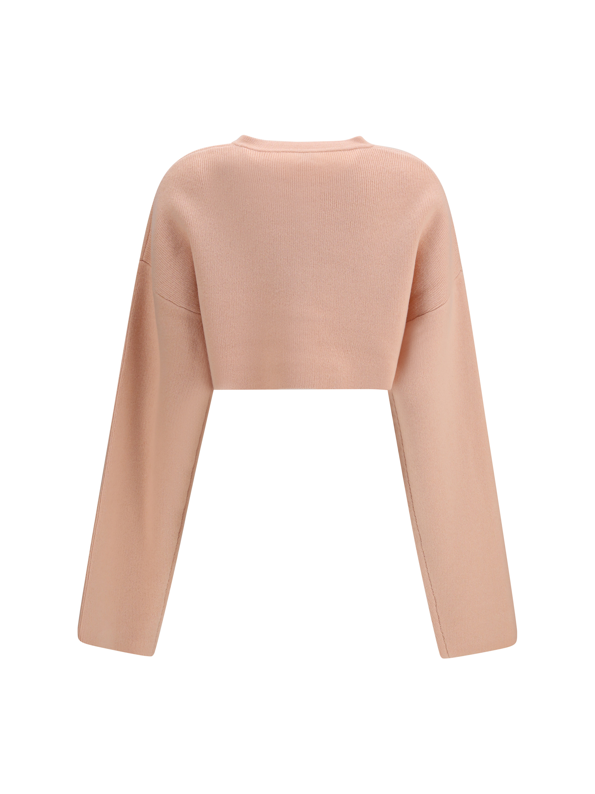 Cropped crewneck Cardigan with button fastening
