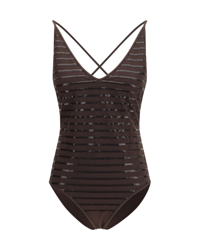 Shimmering striped one-piece Swimsuit