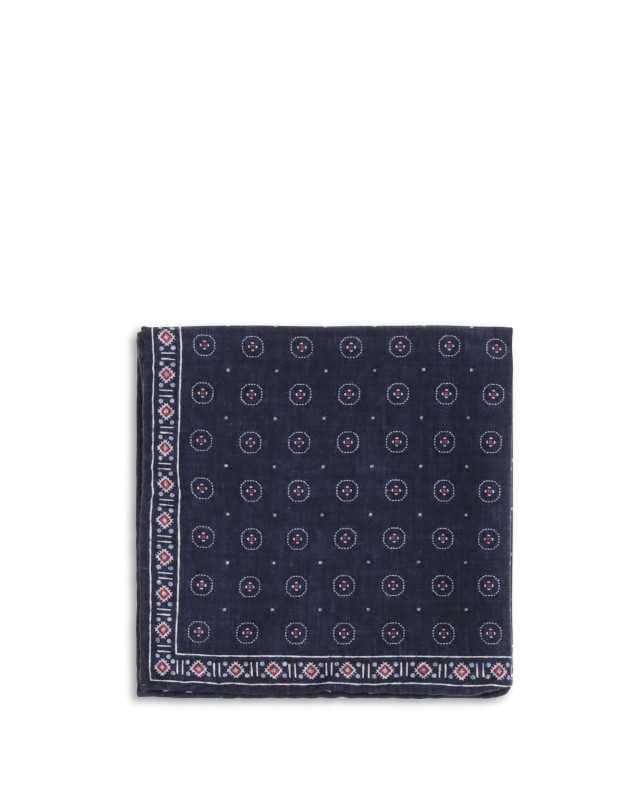 Ethnic-patterned silk Pocket Square