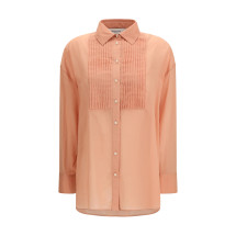 Oversized Shirt in cotton with pleated bib