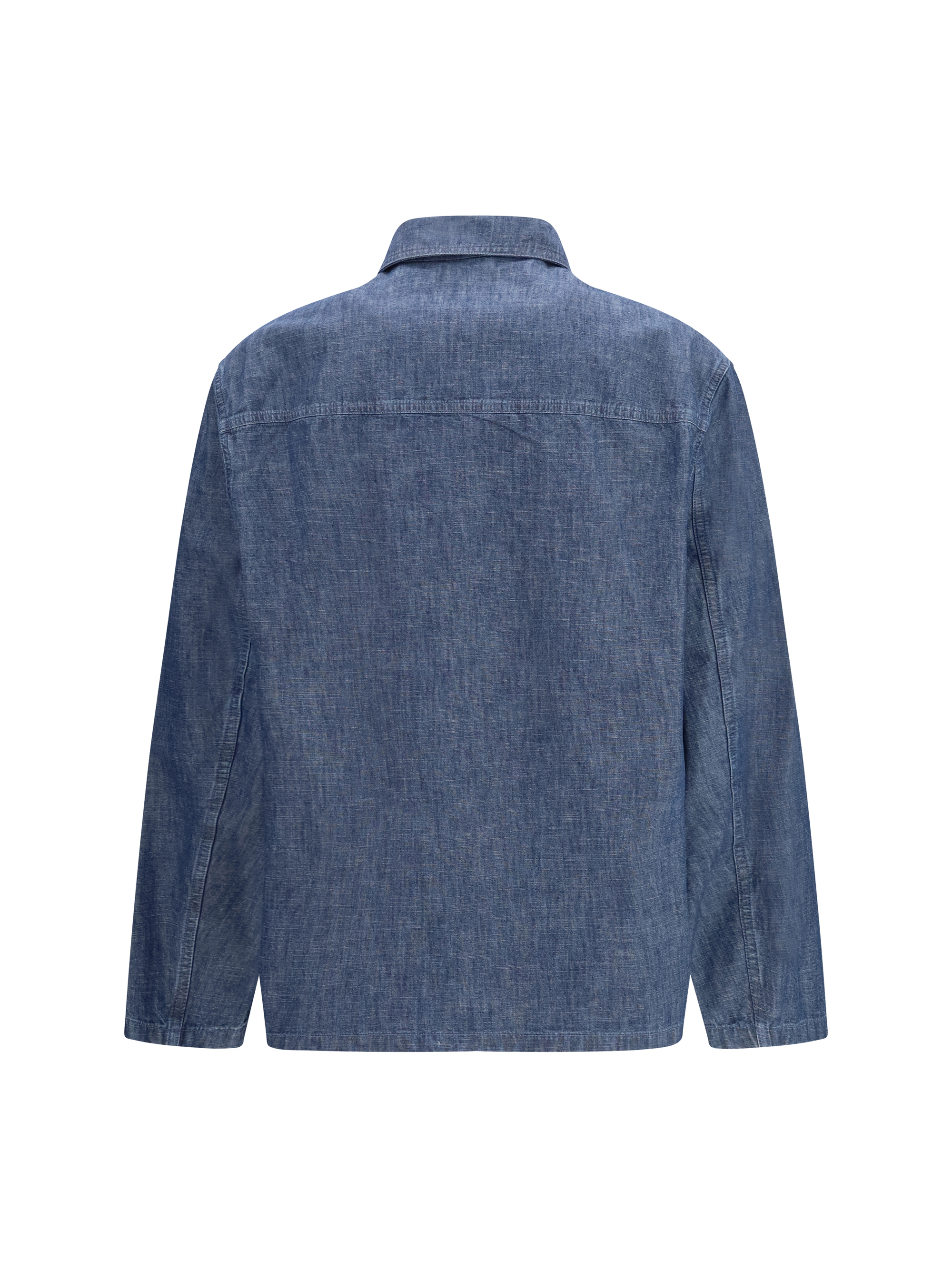 Patch-pocket chambray Overshirt