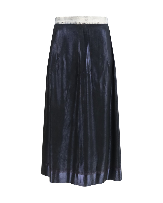 Foil-treated midi Skirt