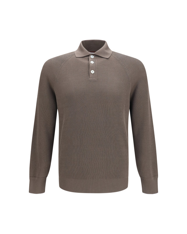 Long-sleeve knit Polo Shirt