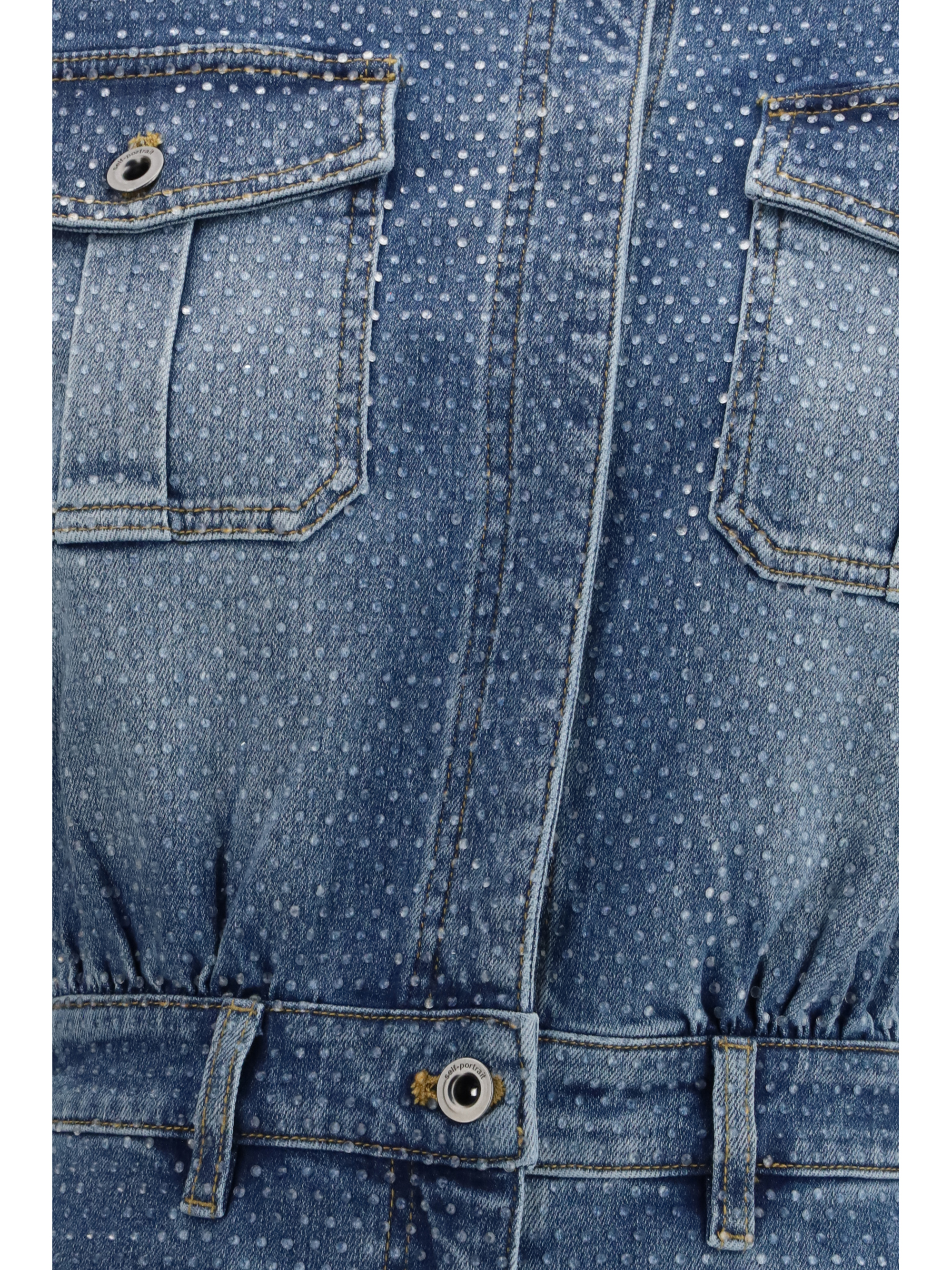 Rhinestone denim Playsuit