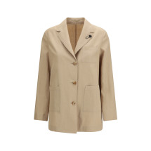 Single-breasted wool and cotton Jacket