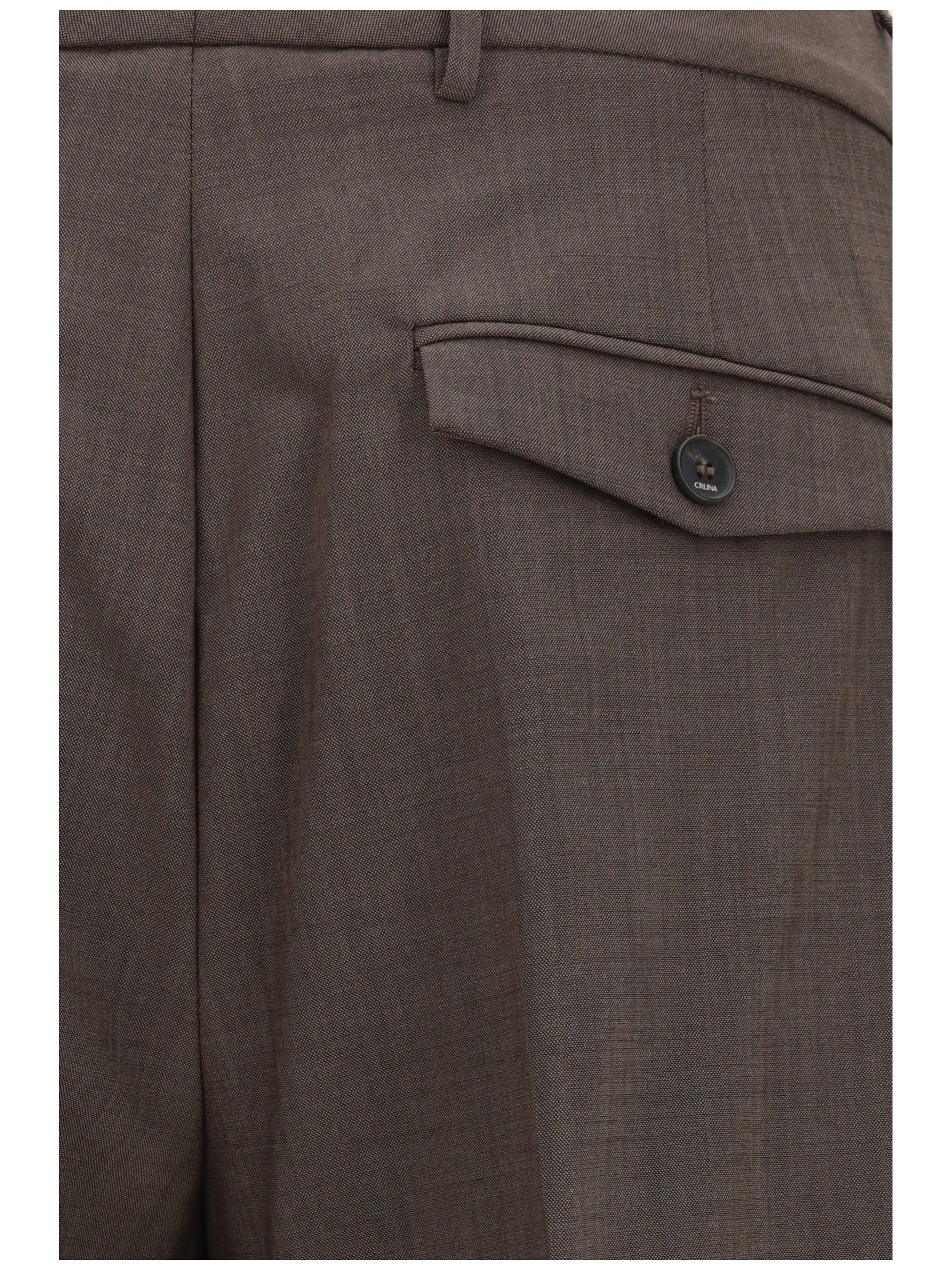 Carrot fit single pleat Pants in virgin wool