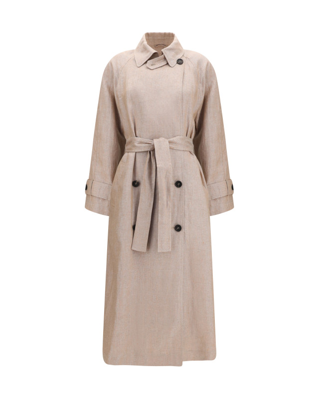 Linen Trench coat with lurex