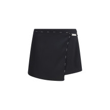 Satin mini Skirt-Shorts with logo trim