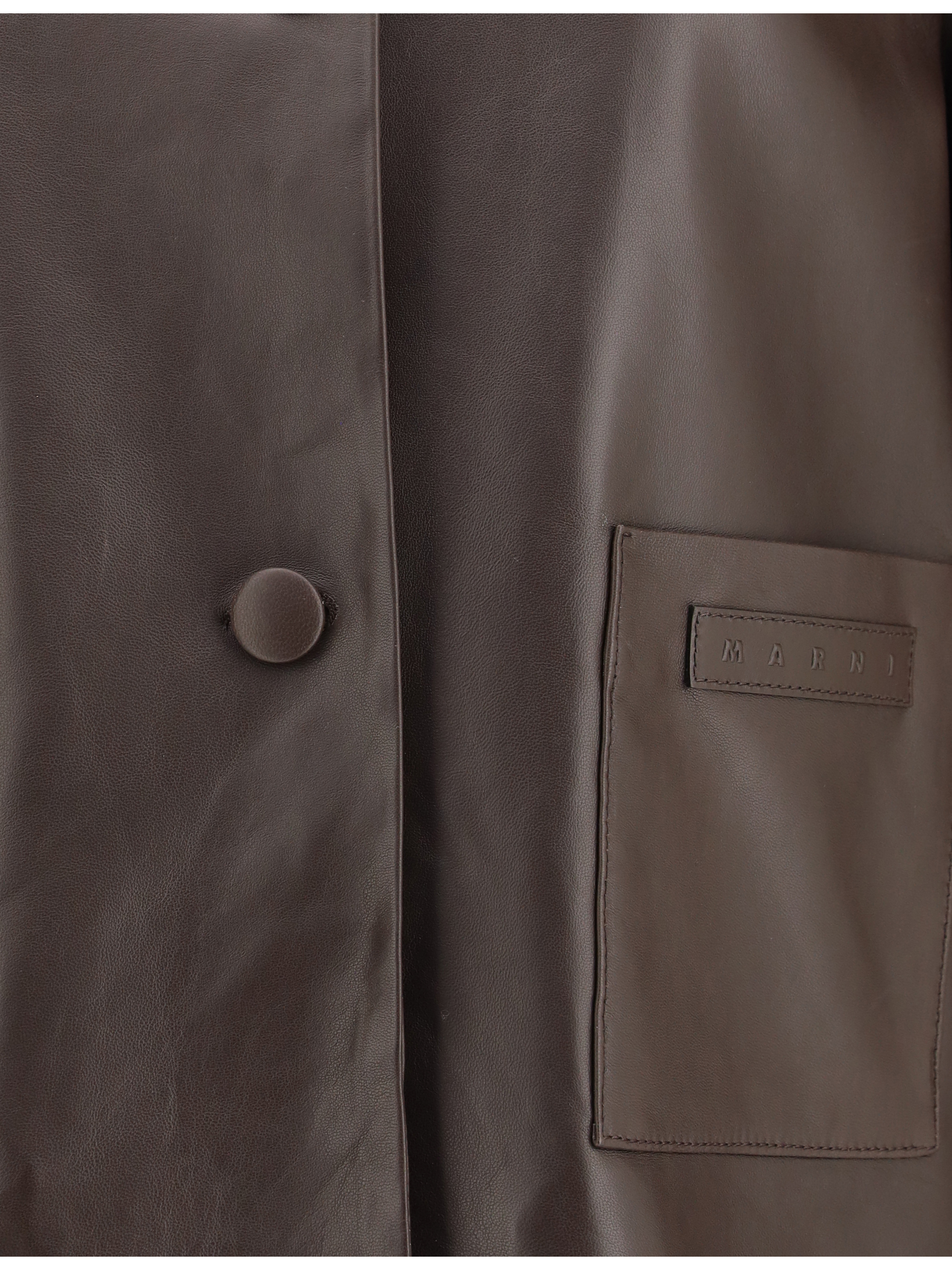 Leather Jacket with a shearling collar