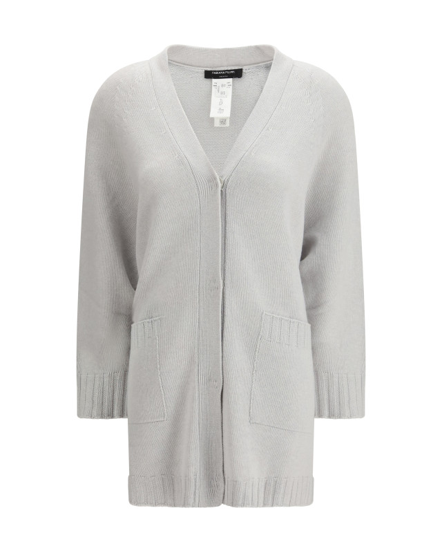 Cardigan in fine knit with a V-neckline