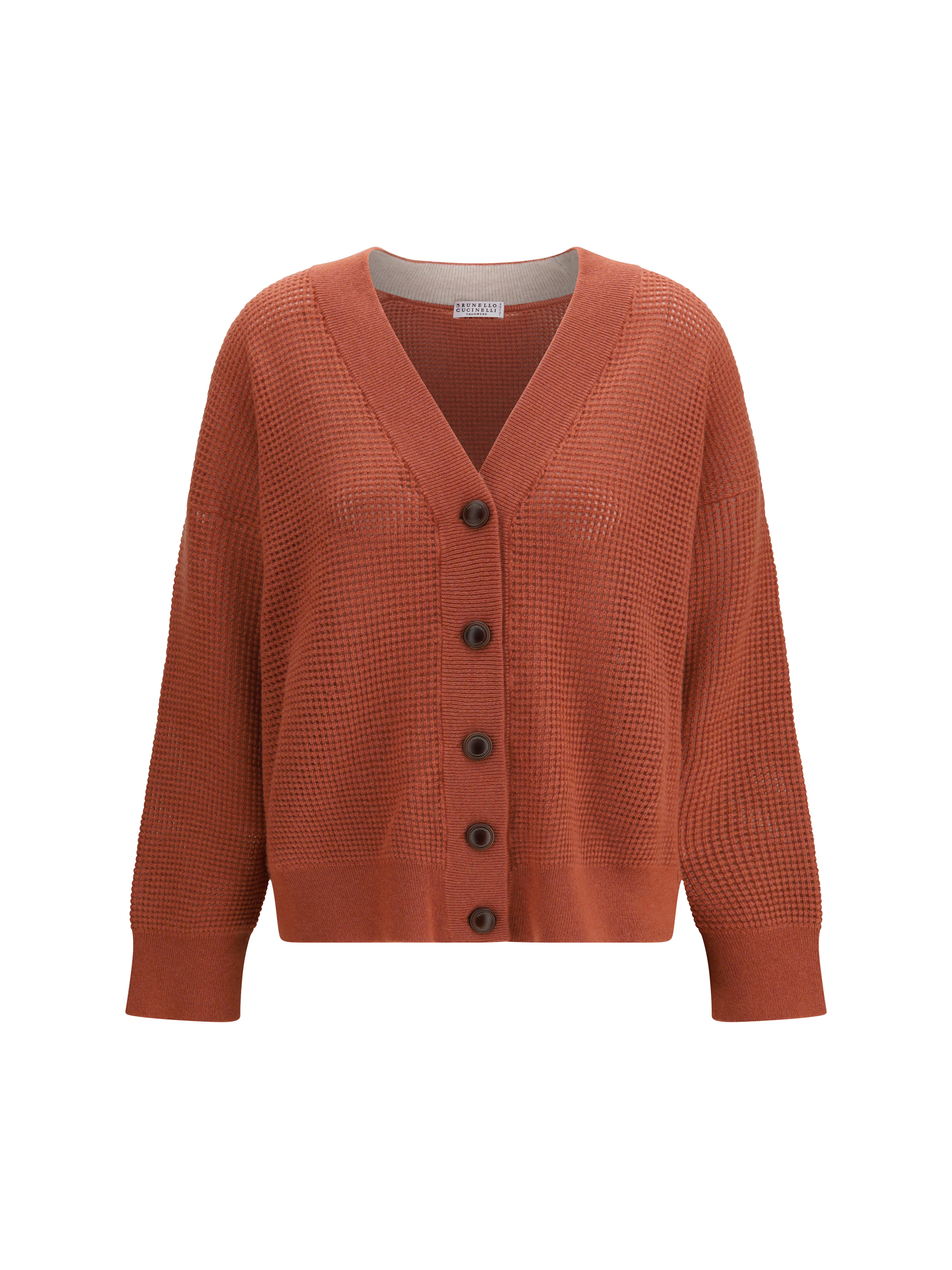 Cardigan in cashmere with V-neck