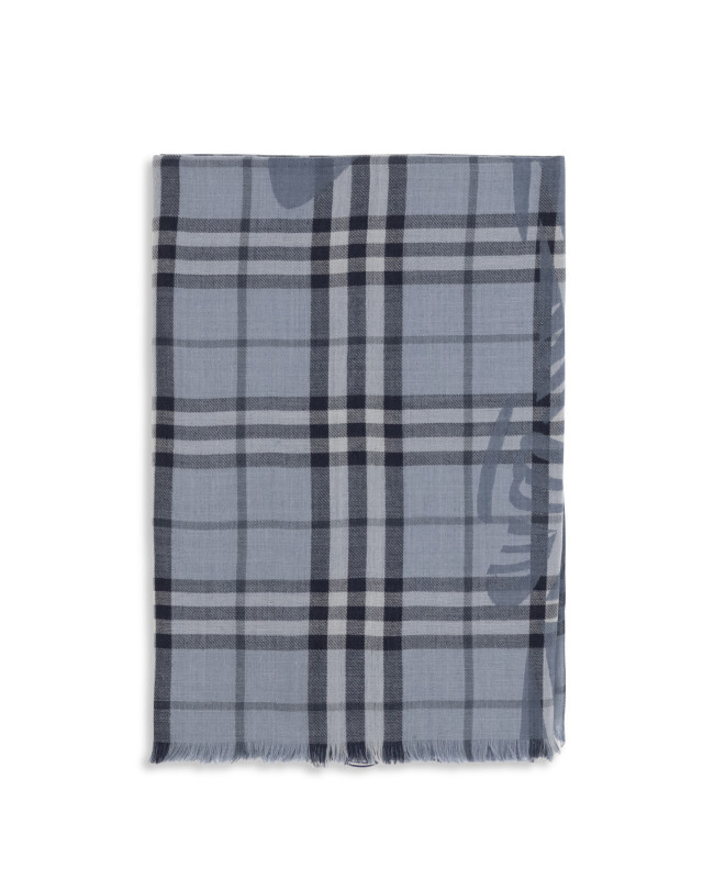Knight Check wool and silk Scarf
