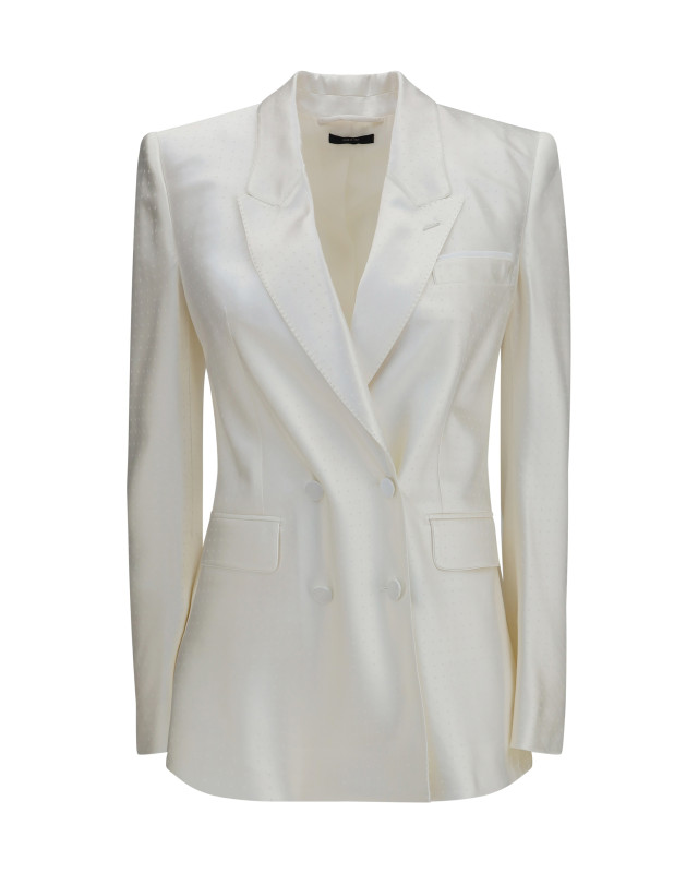 Polka-dot satin double-breasted Blazer