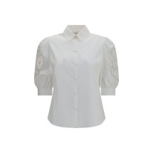 Shirt with Sangallo lace sleeves