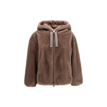 Hooded Jacket in eco-fur