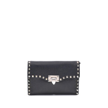 Rockstud mini Shoulder Bag in garnet calfskin