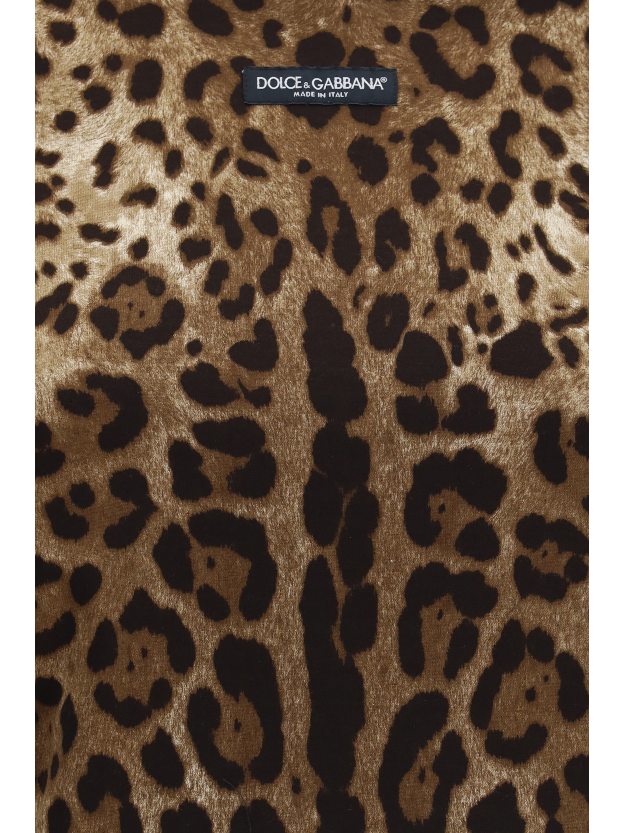 Leopard-print cropped T-shirt
