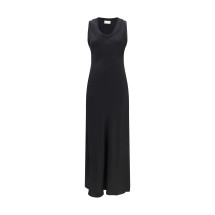 Sleeveless long fluid satin Dress