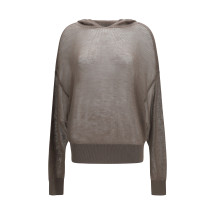 Semi-sheer knit Hoodie