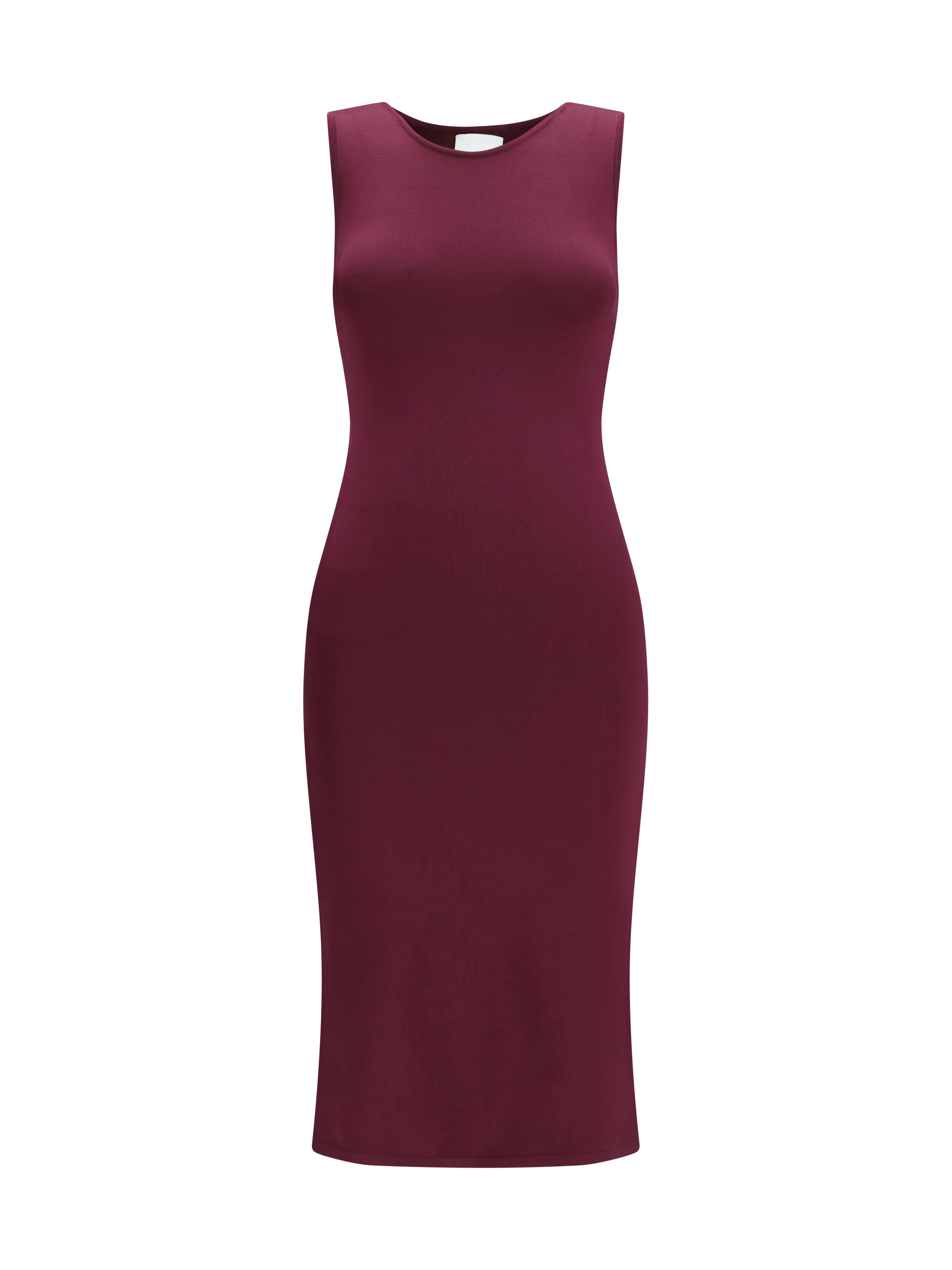 Sleeveless slim-fit long silk Dress