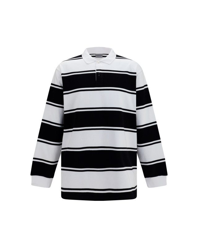 Striped long-sleeve Polo