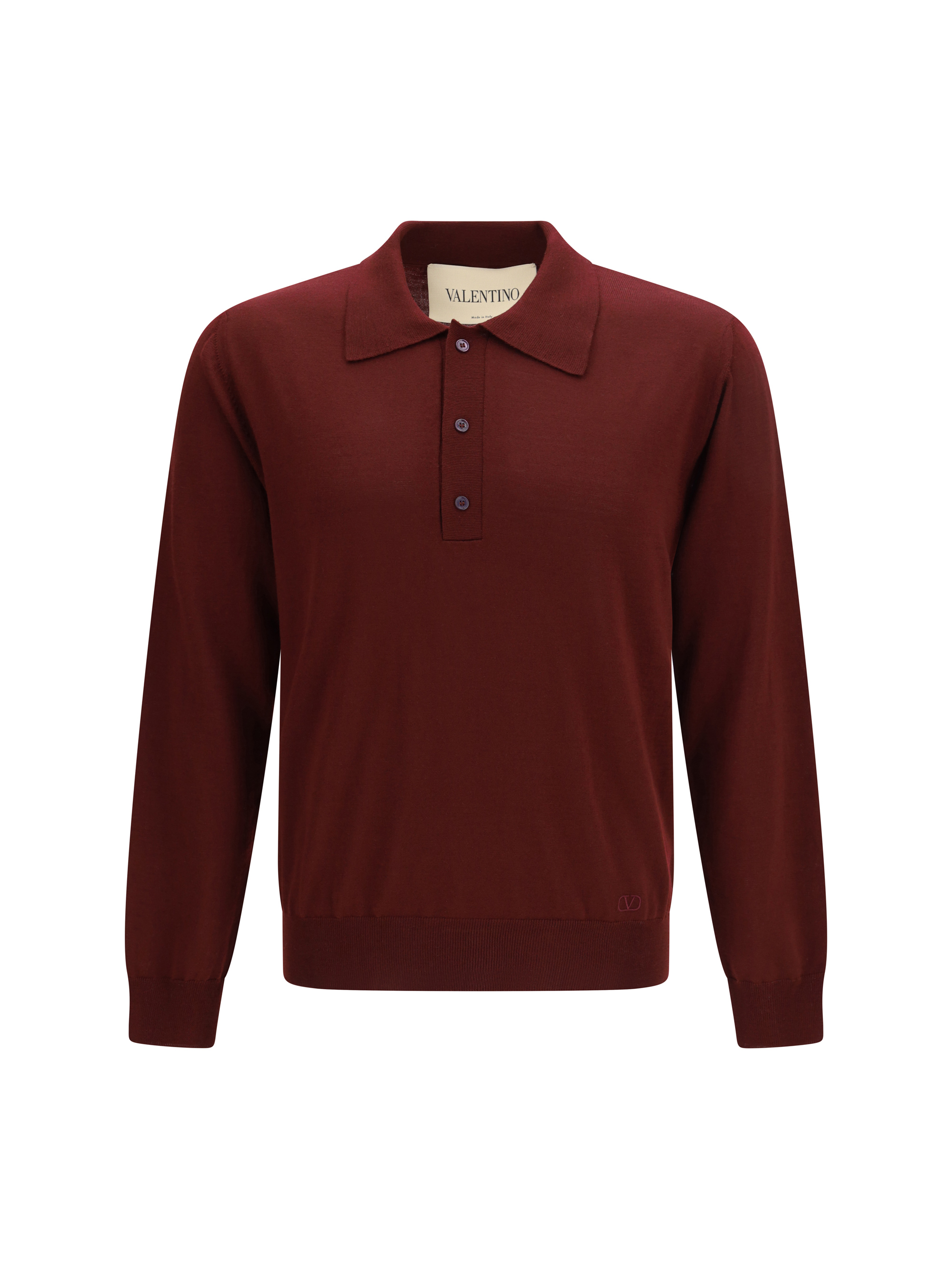 Wool Polo with VLogo embroidery