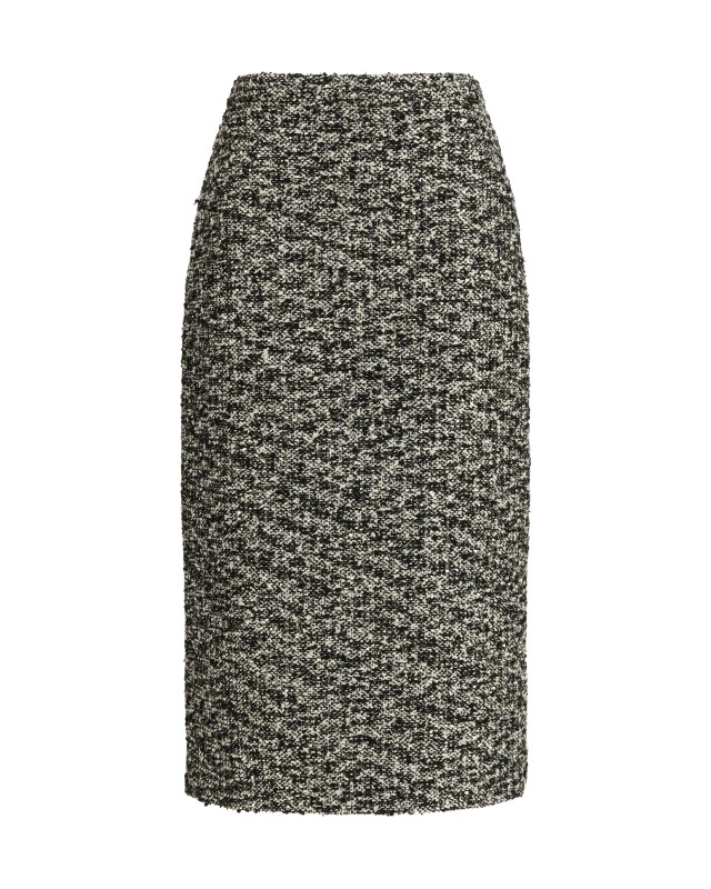 Midi Skirt in laminated bouclé fabric
