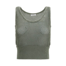 Perforated sequin Tank Top