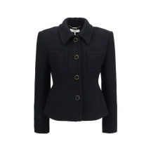 Cropped single-breasted Blazer with fabric buttons