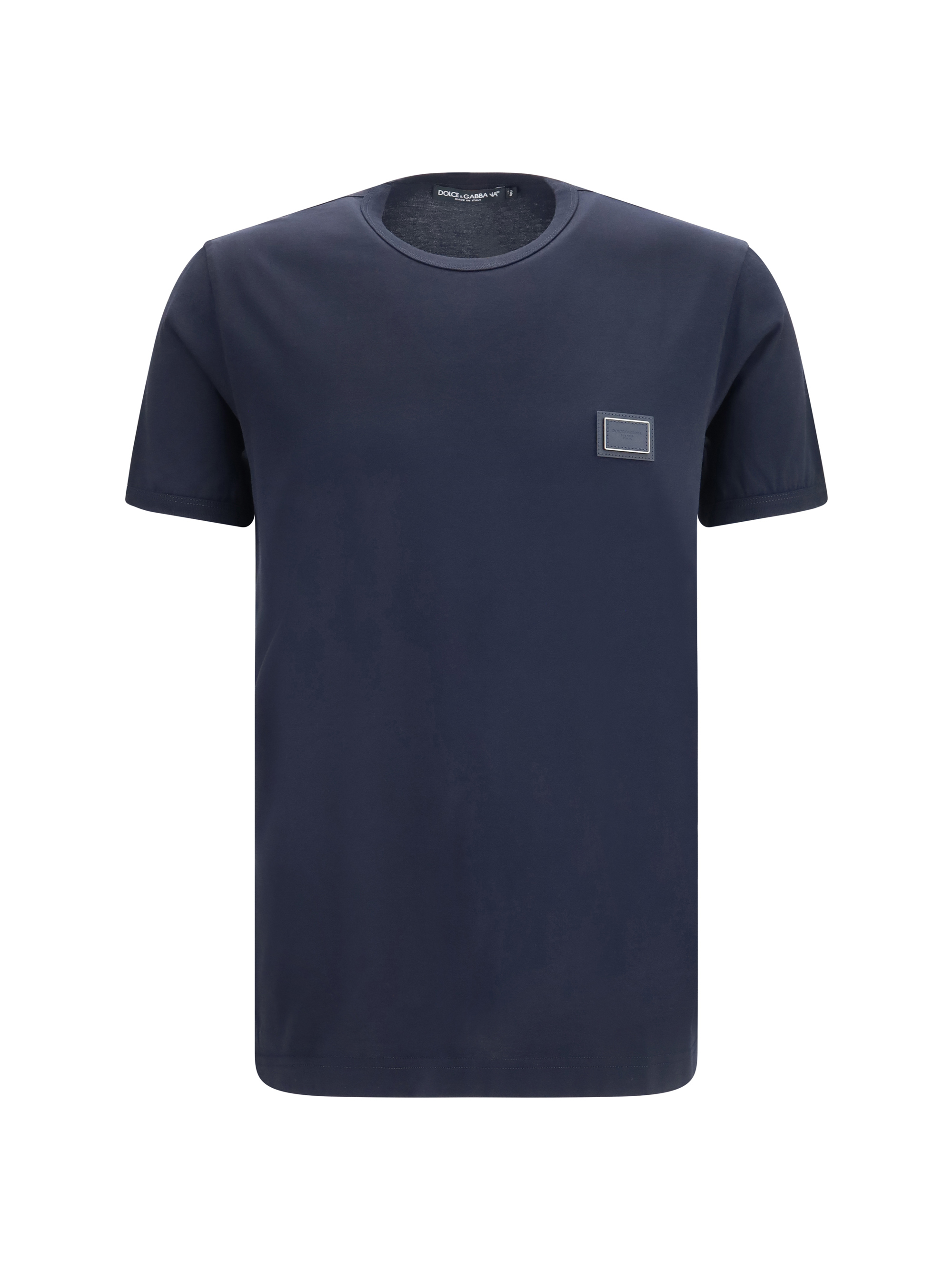 Cotton T-shirt with logo plaque