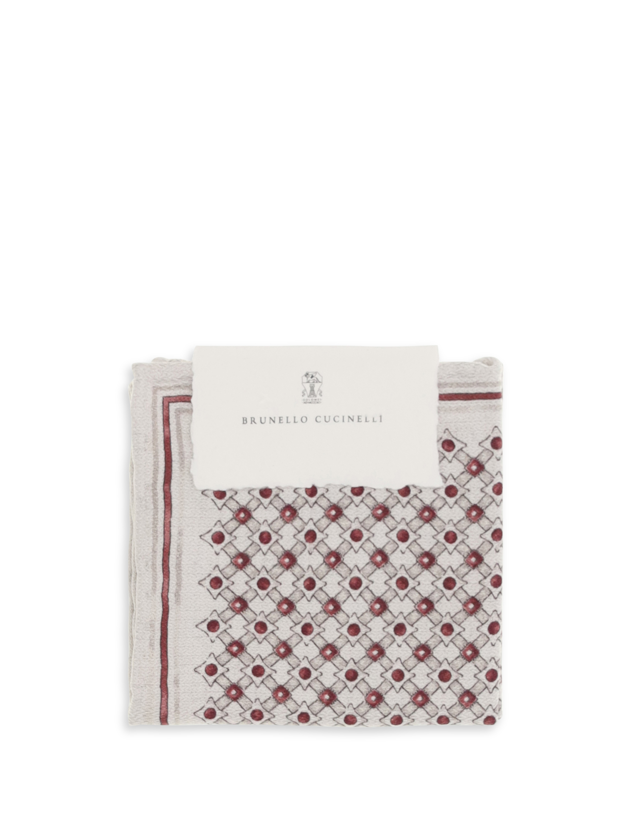 Silk Pochette with geometric pattern