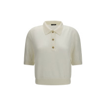 Wool Polo with vintage buttons