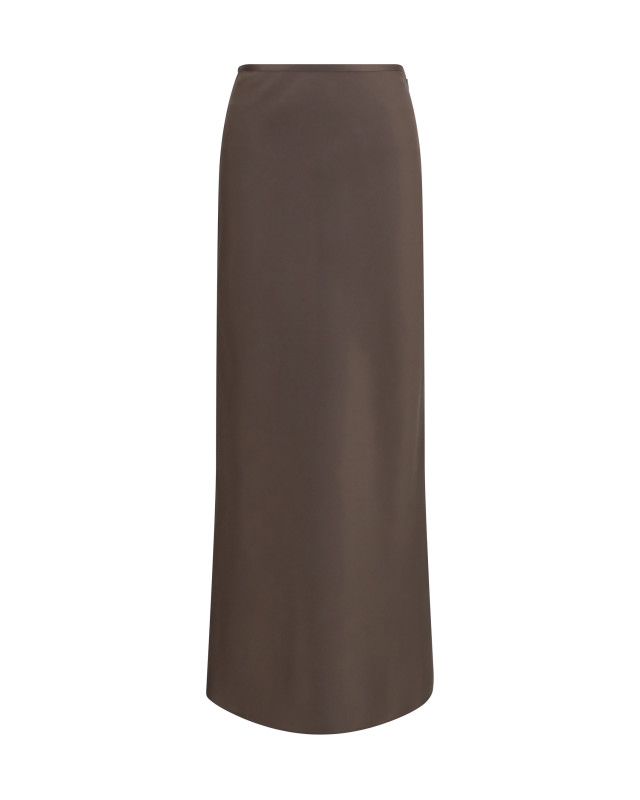 Silk twill A-line maxi Skirt