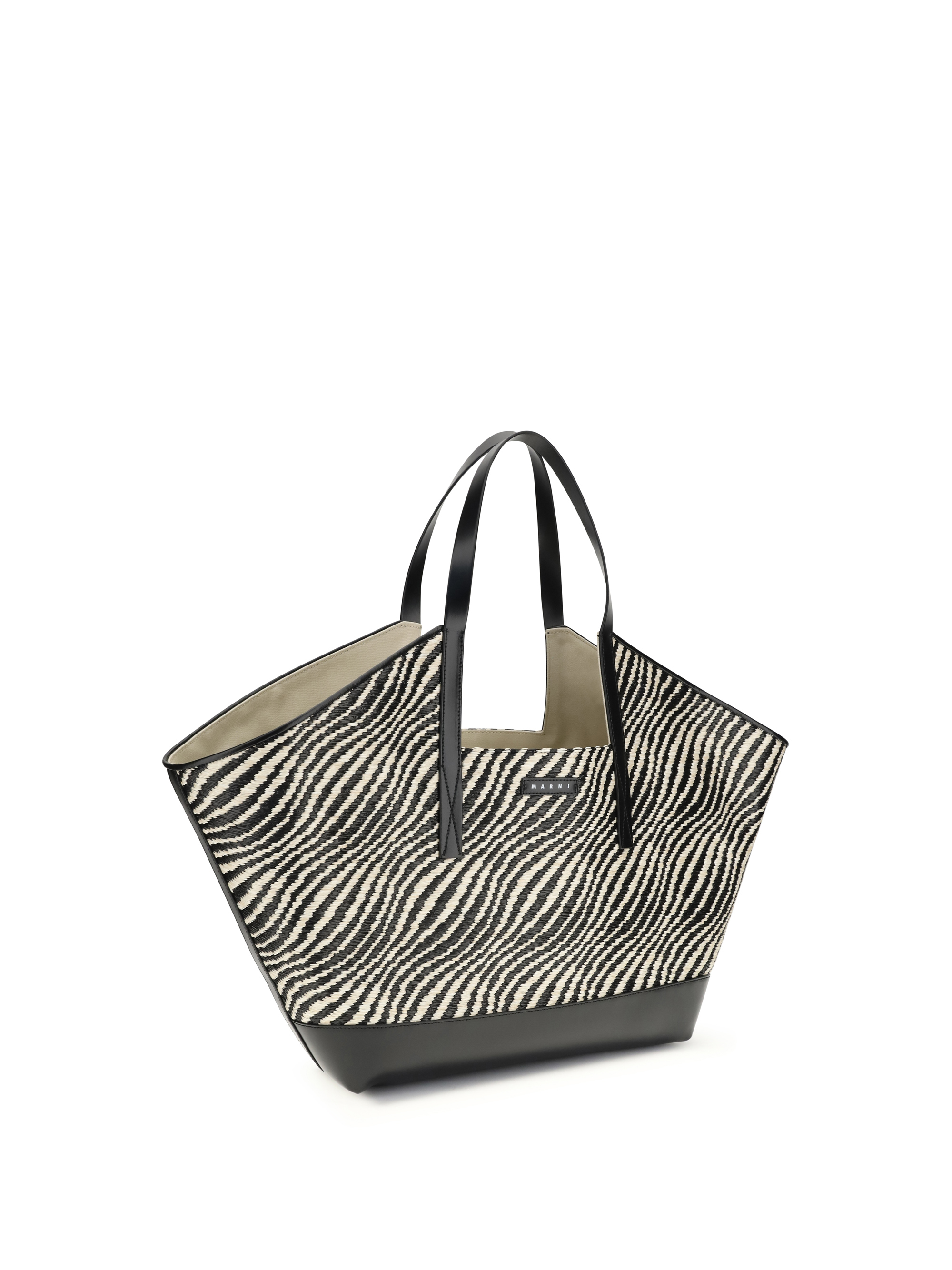Raffia effect fabric Tote Bag