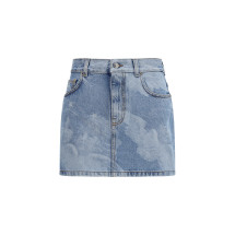 Angel-print denim mini Skirt