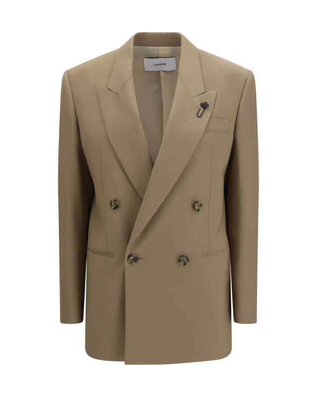 Double-breasted stretch wool blend Blazer