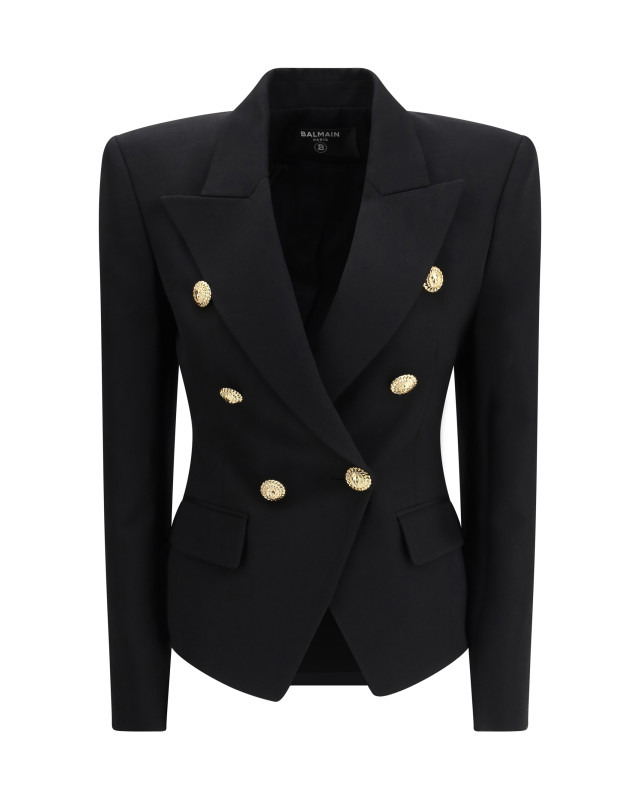 6 Buttons Fitted Grain De Poudre Jacket
