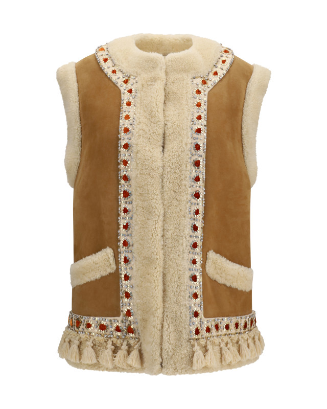 Suede and fur Vest