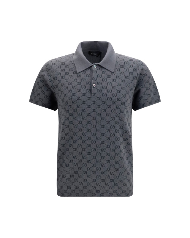 GG jacquard wool and silk Polo Shirt